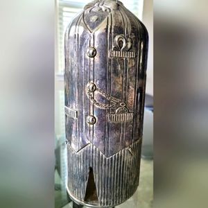 SOLD! SOLD! Rare Vintage GODINGER Silver Plate Wine Bottle Holder 9” Tall.